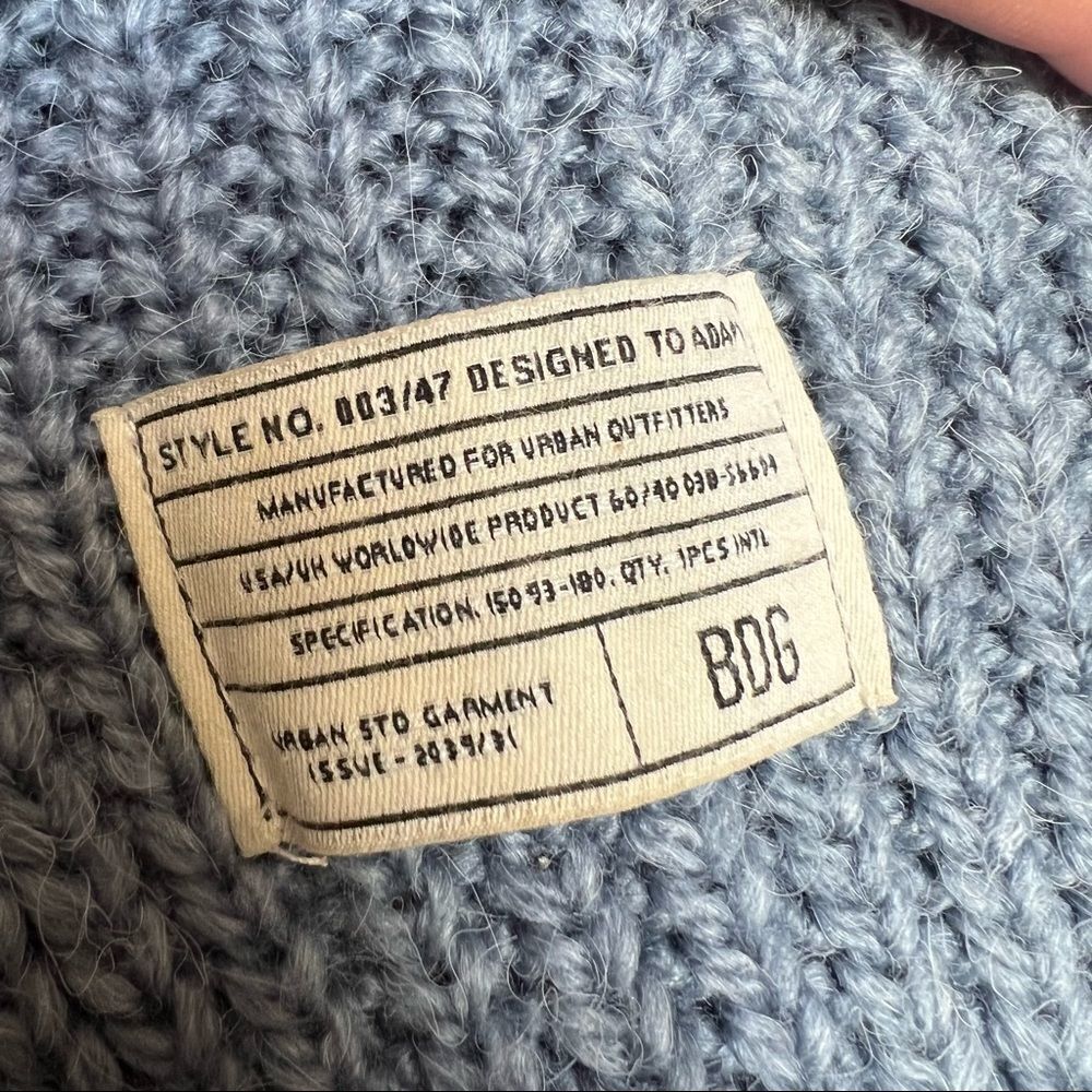 NEW BDG Urban Outfitters Fisherman Knit Sweater Blue Large - Picture 9 of 11